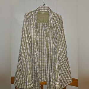 Men's KingSize 7xl Tall longsleeve button down in olive/blue/orange